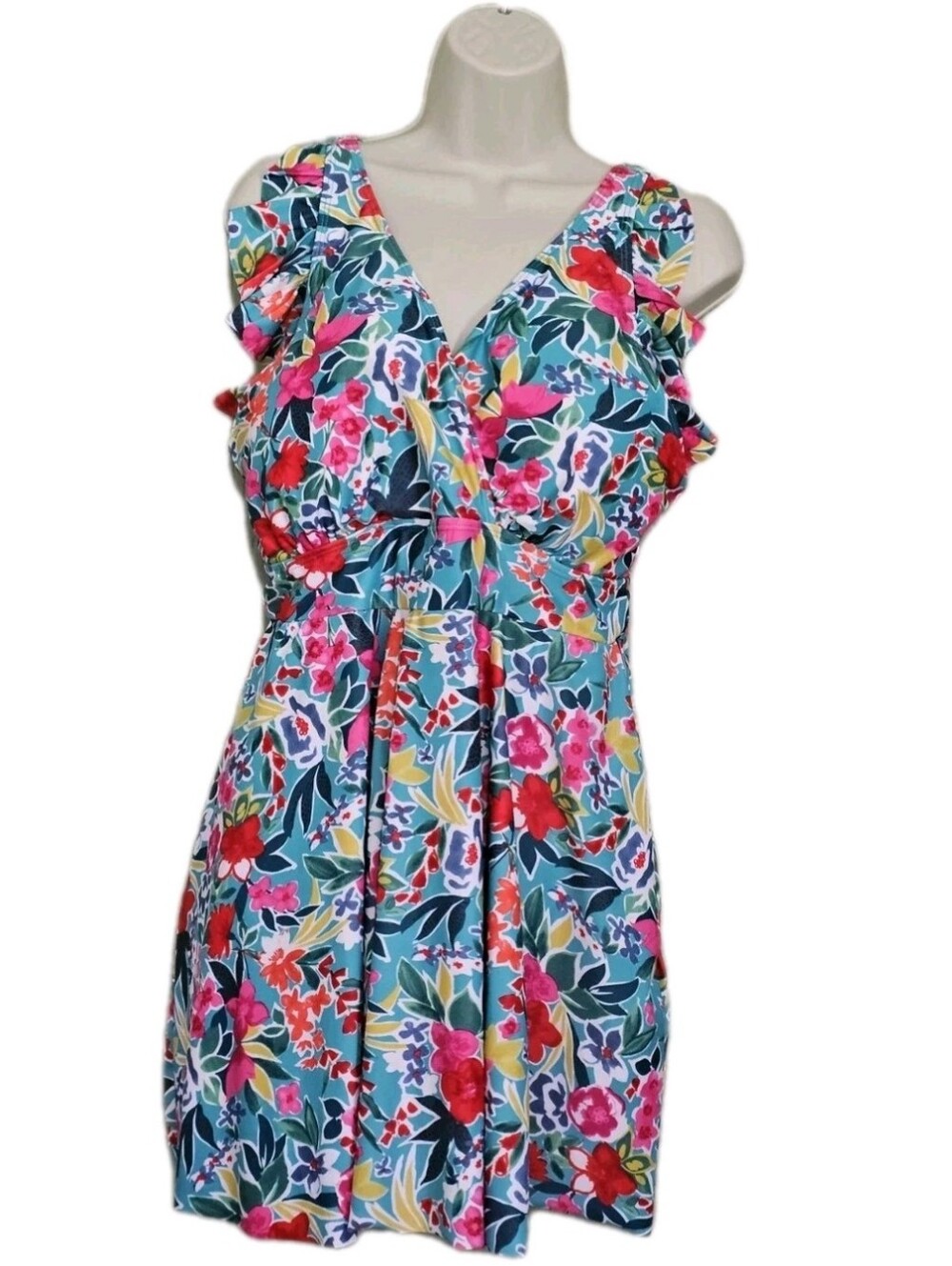 BloomChic Women's Swimdress Anti-float Tie Floral Print Size 12 EUC $42